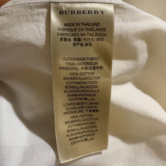 Burberry Brit Checkered Cotton Peggie Mini Pleated Dress Size 6 Long Sleeve - Picture 9 of 9